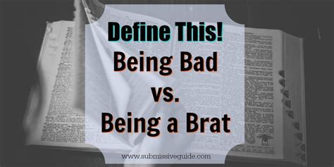 bratty submissive|Being Bad vs. Being a BDSM Brat .